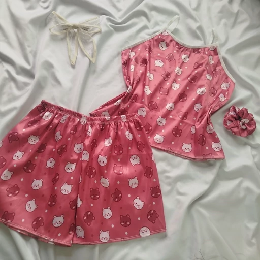 ست تاپ و شلوارک ساتن عروسکی